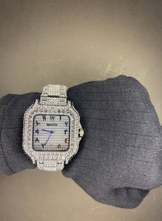 Santos de Cartier — Diamond-Covered with Arabic Numerals Dial