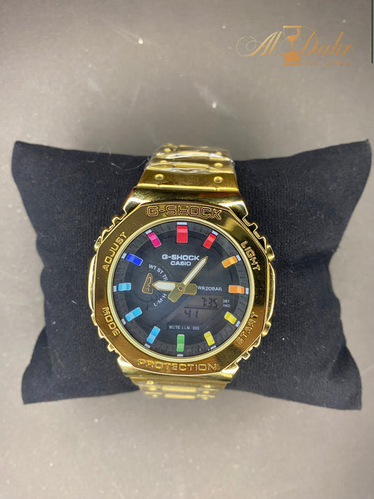 G-Shock CasiOak Full Yellow Gold Rainbow