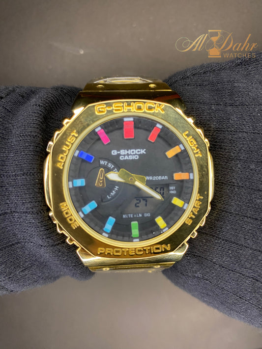 G-Shock CasiOak Full Yellow Gold Rainbow