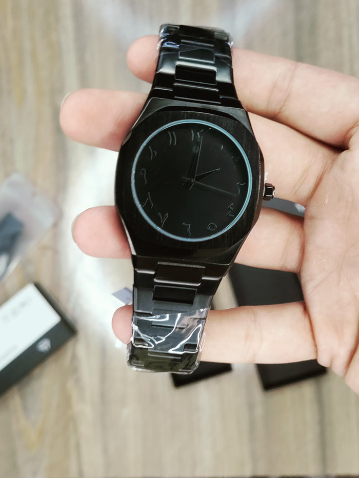 Steel arabic aura watch