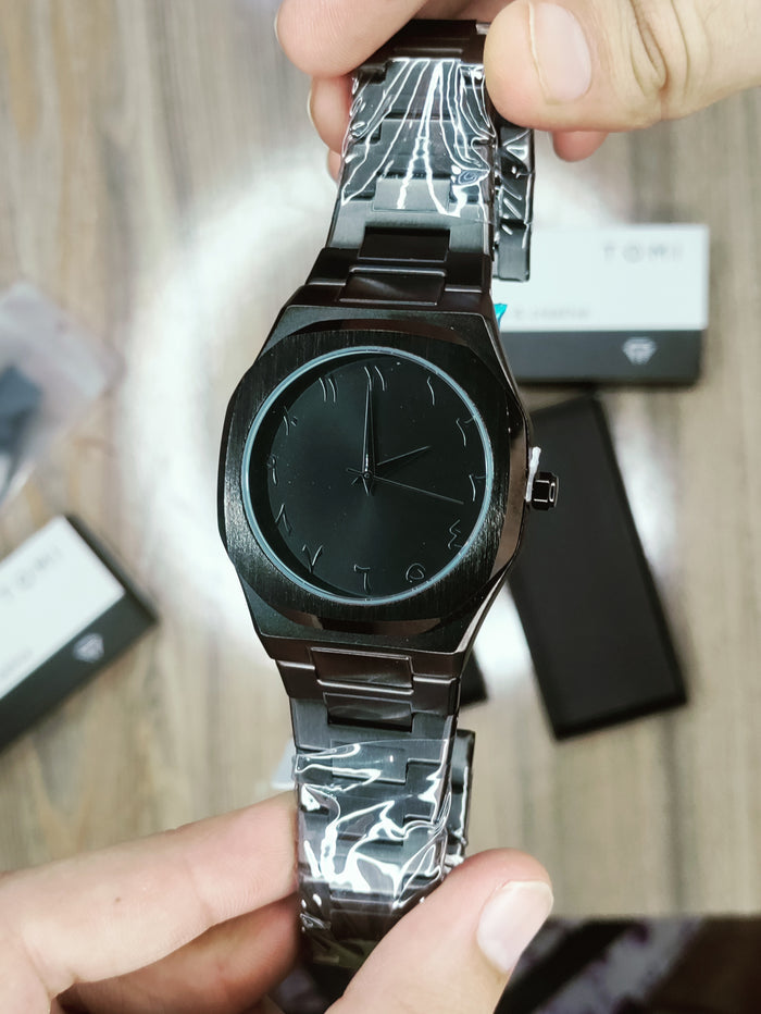 Steel arabic aura watch