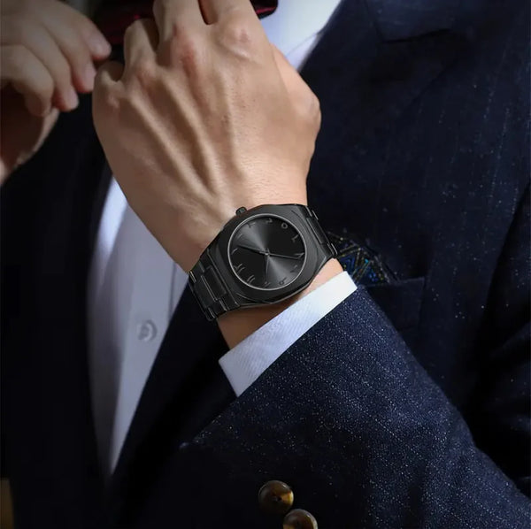 Steel arabic aura watch