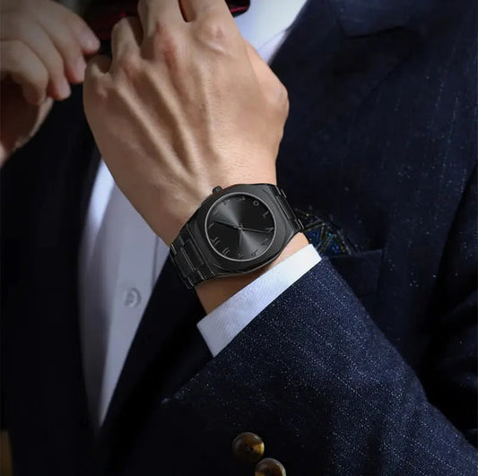 Steel arabic aura watch